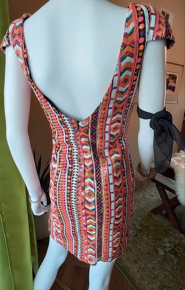 Rare London Cut-Out Midriff Sequin Dress. - Picture 8 of 14